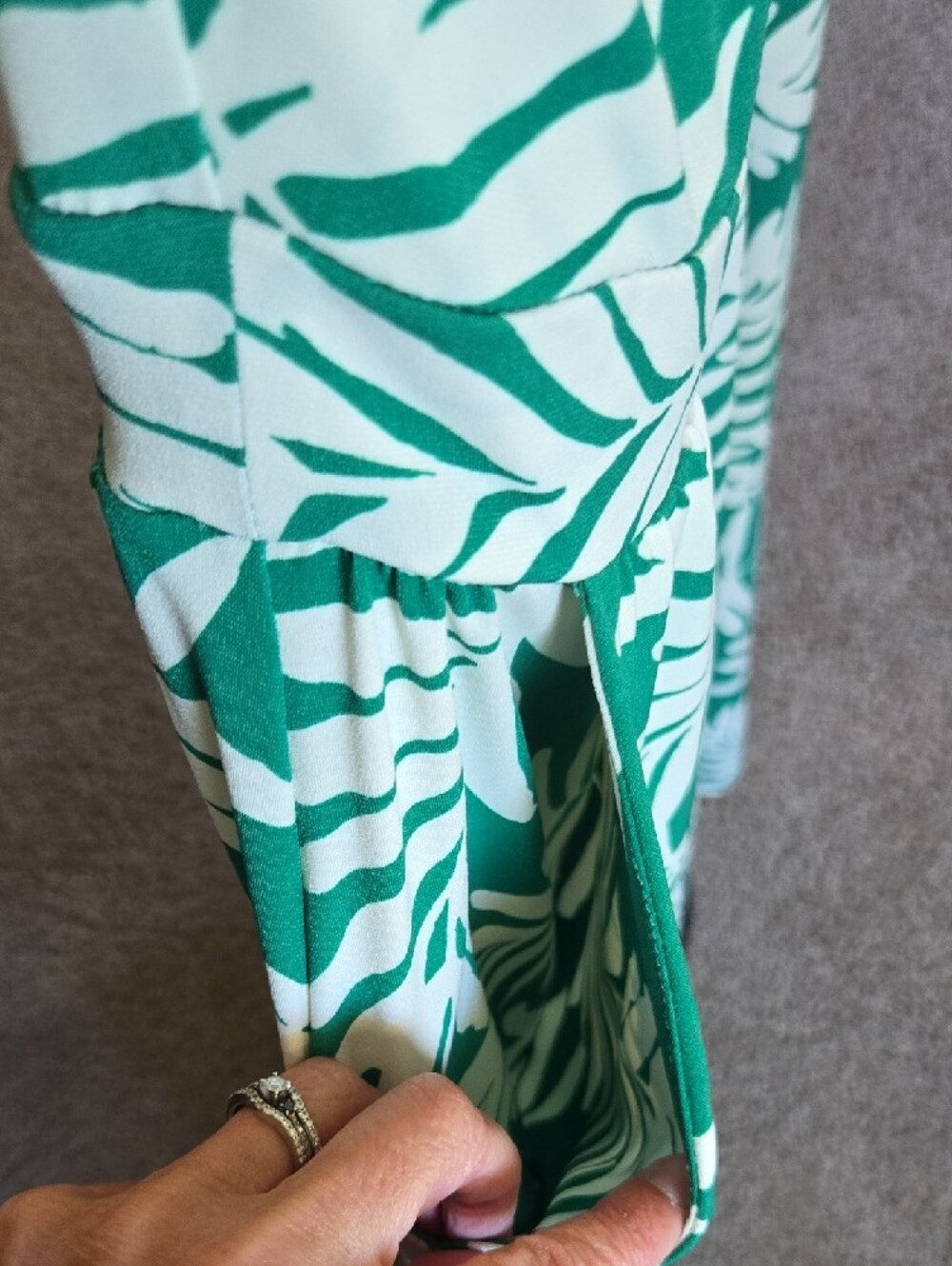 NWT-Torrid Green & White Tropical Halter Maxi Dress - Picture 7 of 7